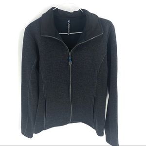 Kuhl full zip gray black long thick jacktet sz Med